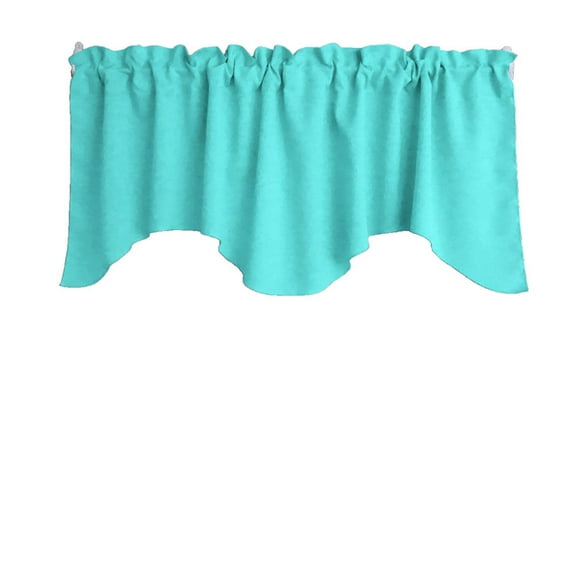 Poplin Solid Scalloped Wave Window Valance 58" Wide / 20" Tall