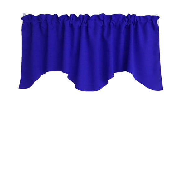Poplin Solid Scalloped Wave Window Valance 58" Wide / 20" Tall