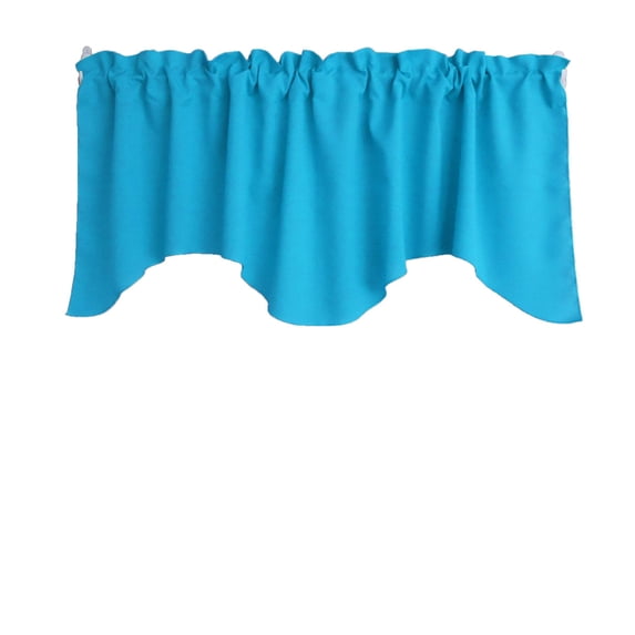 Poplin Solid Scalloped Wave Window Valance 58" Wide / 20" Tall