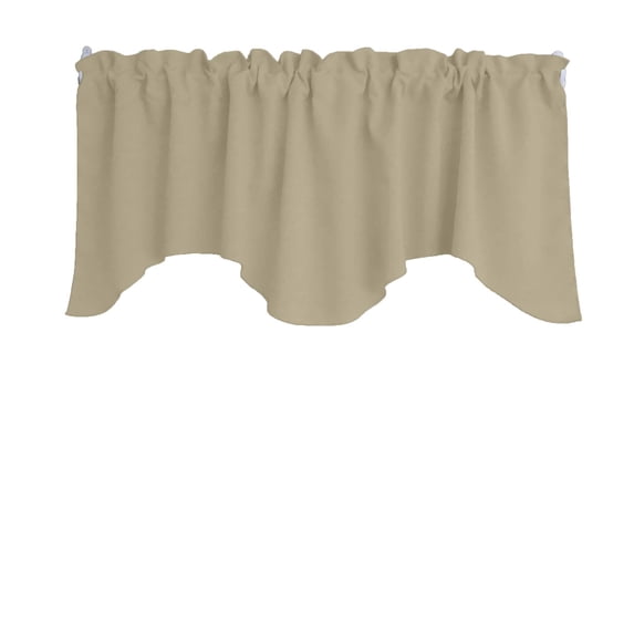 Poplin Solid Scalloped Wave Window Valance 58" Wide / 20" Tall