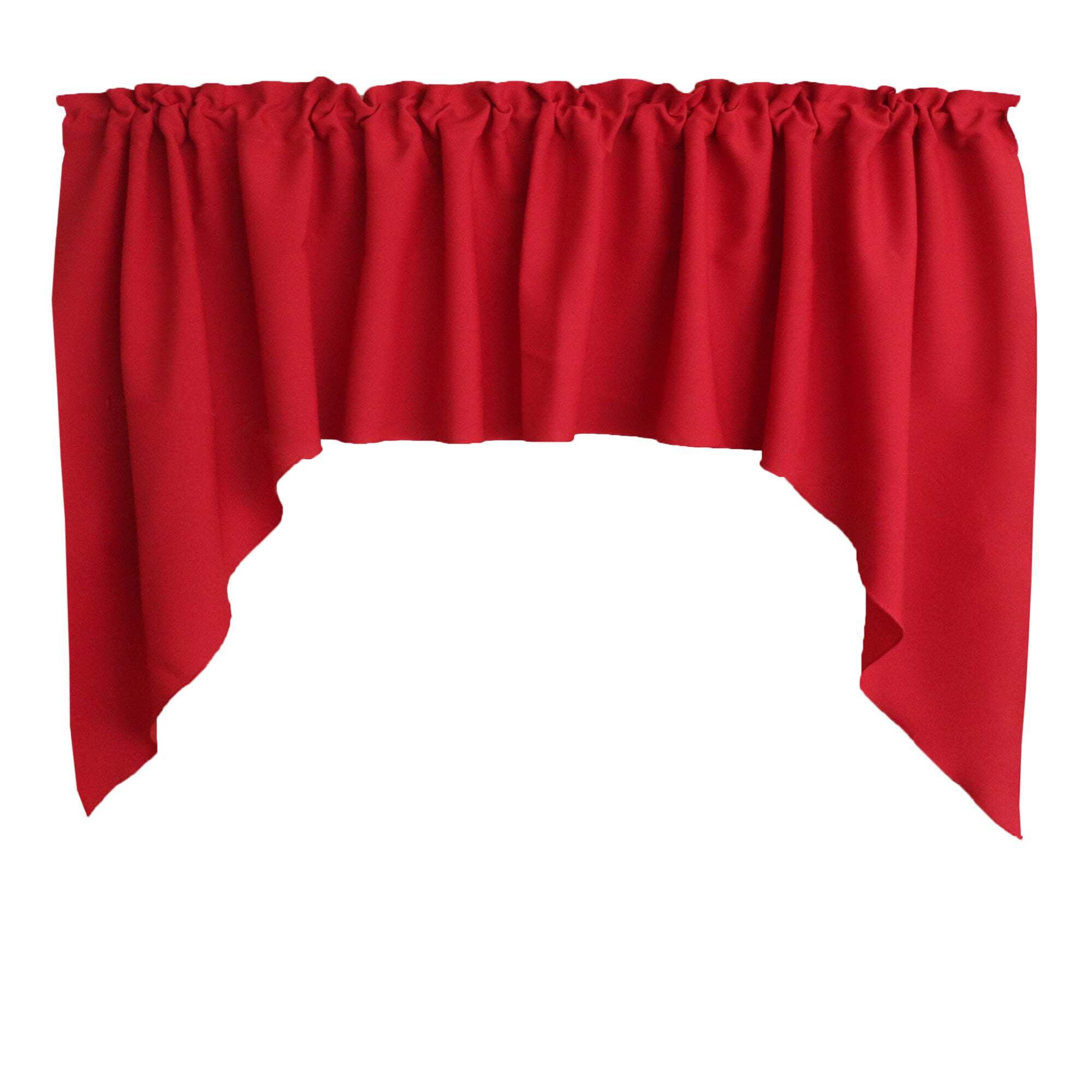 Red Polyester Swag Window Valance 72" Wide / 36" Tall