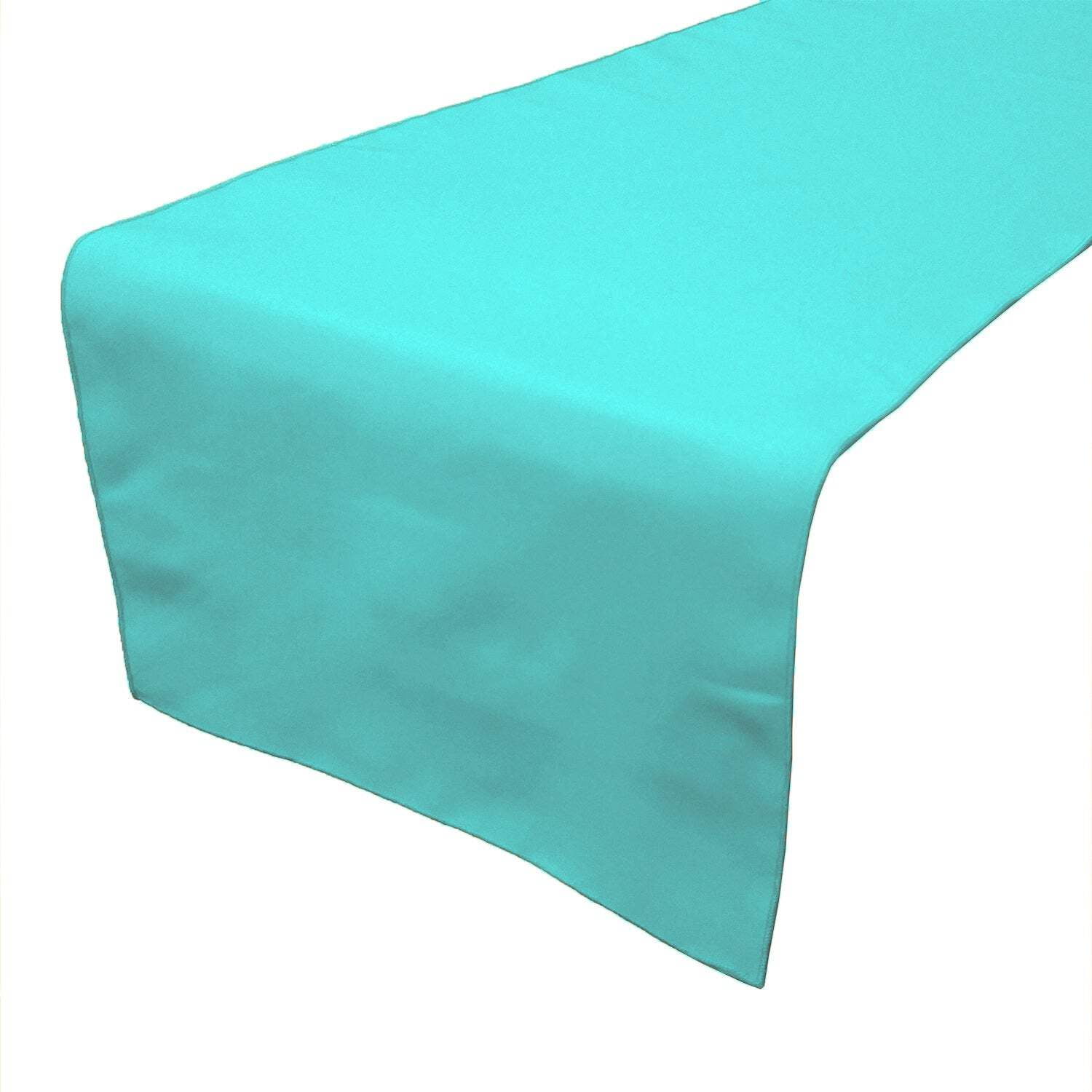Poplin Table Runner Solid Aqua
