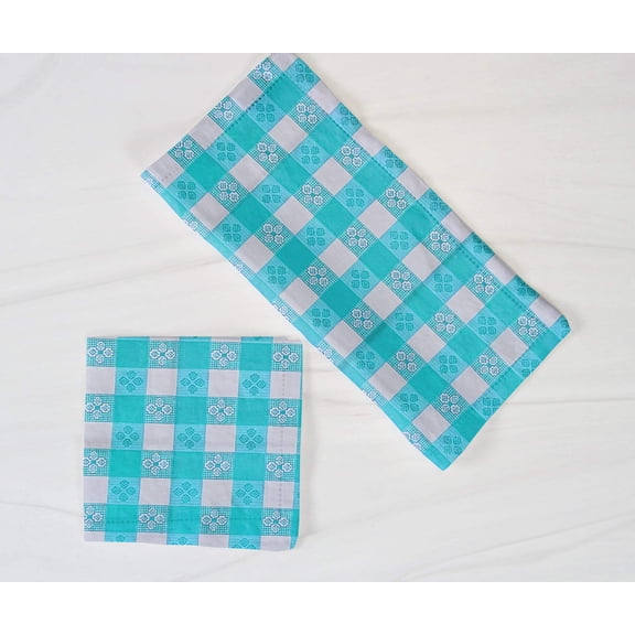 Poplin Tavern Gingham Checkered Polyester Napkins Dinner Table Decor 16" x 16" Hemmed (Pack of 6)