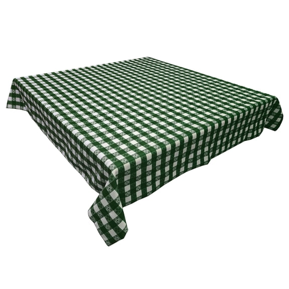 Poplin Tavern Gingham Checkered Polyester Tablecloth Hunter Green
