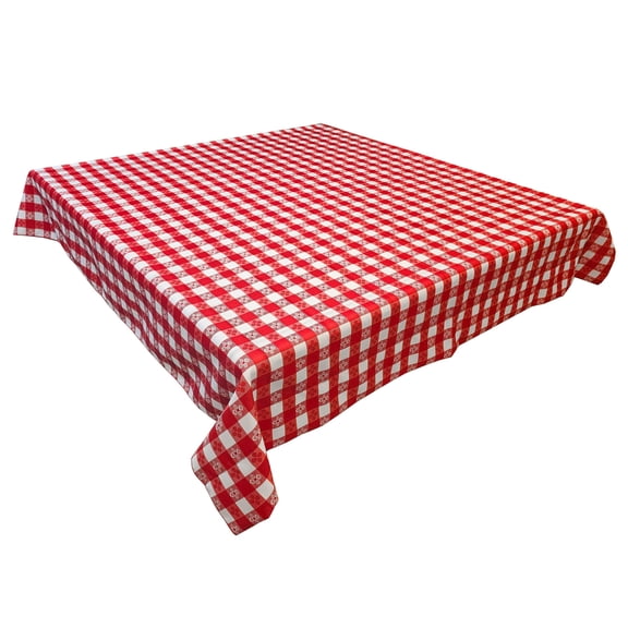 Poplin Tavern Gingham Checkered Polyester Tablecloth Red