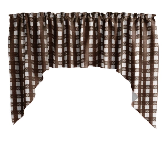 Poplin Tavern Gingham Checkered Swag Window Valance 58" Wide / 36" Tall