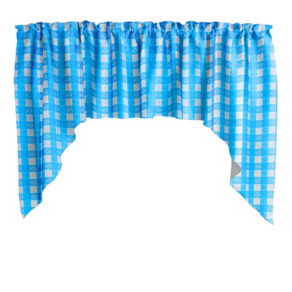 Poplin Tavern Gingham Checkered Swag Window Valance 58" Wide / 36" Tall