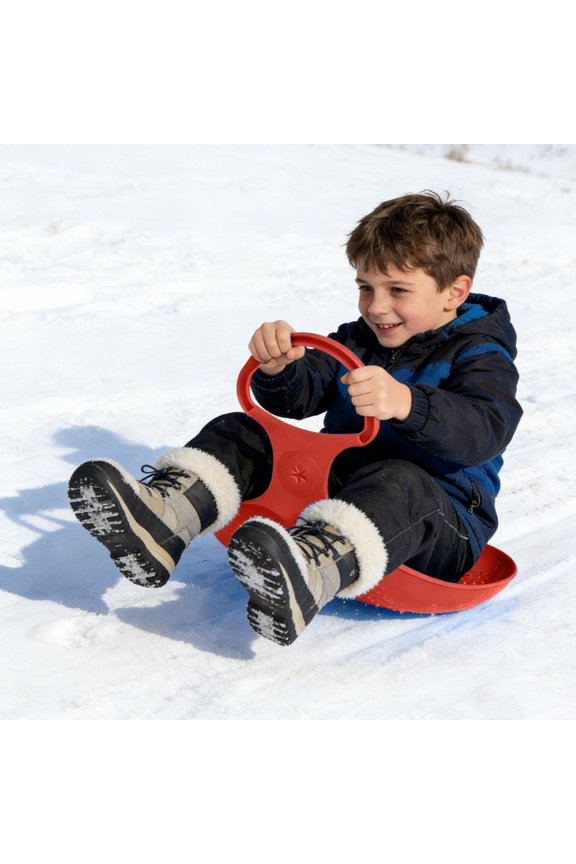 Popo Ride-On Bob, Sledge with Handle, Adults and Children Slider Sledge Snow Slider Bob Snow Racer for Tobogganing & Sledging 54cm