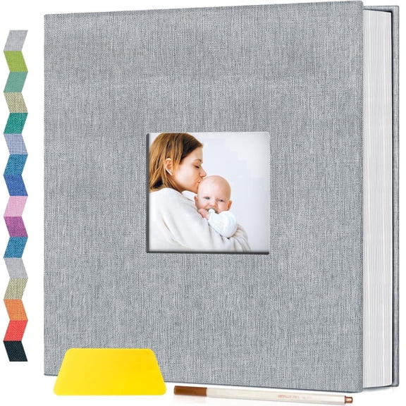 Photo Album 4x6 8x10 Self Adhesive Linen Scrapbook DIY Memory Book Wedding Family