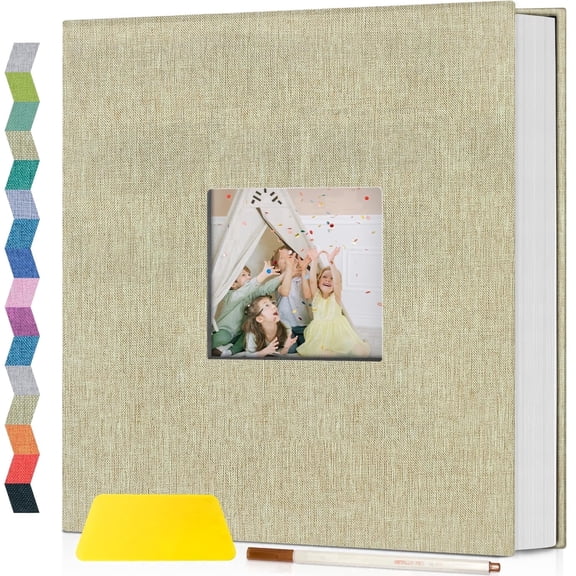 Photo Album 4x6 8x10 Self Adhesive Linen Scrapbook DIY Memory Book Wedding Family