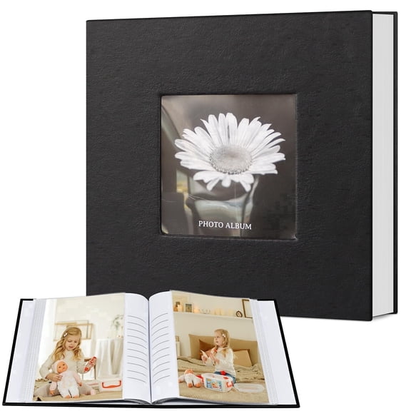 PU Leather Photo Albums 4x6 Pictures, 100 Pockets Wedding & Baby Memory Book