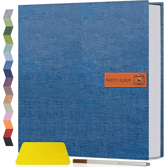 Popotop Large Photo Album Self Adhesive 4x6 5x7 8x10 Scrapbook Album DIY Picture Book,Gifts for Mom,Family Baby and Wedding,with Metal Pen and Plastic Board