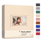 HeariCro Vegan Leather 4x23 Photo Album with Display Window Memory Book Family Wedding Gift
