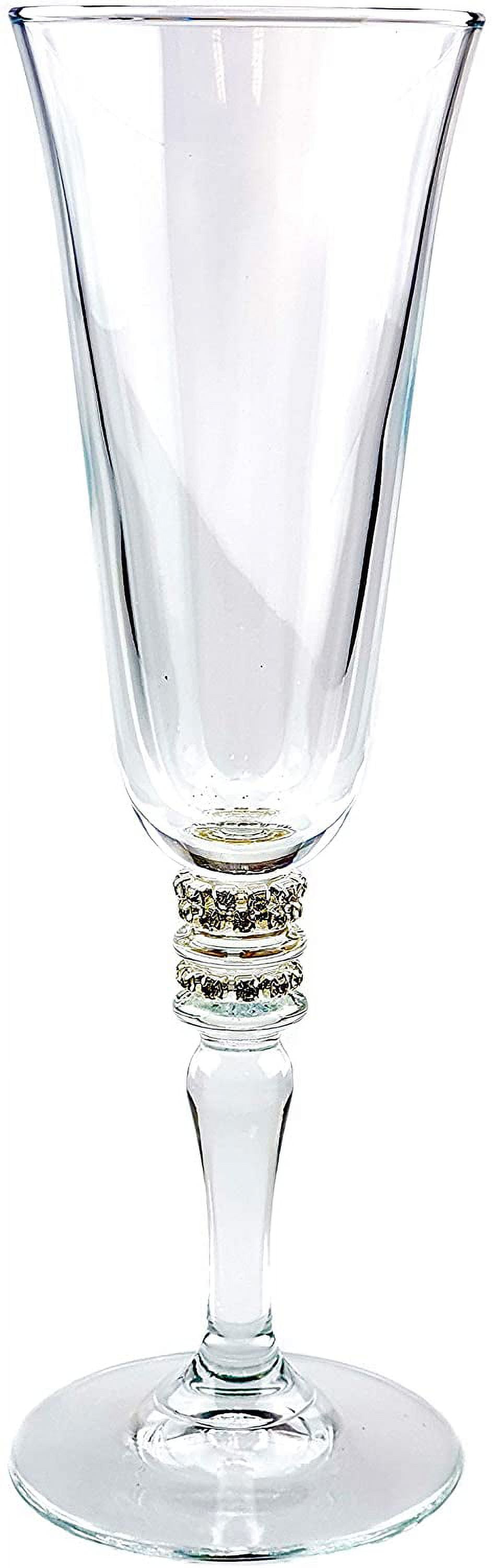 Popov 440283059, Swarovski Jeweled Champagne Glasses, Crystal Flutes w