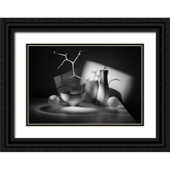 Popov, Evgeniy 14x11 Black Ornate Wood Framed with Double Matting Museum Art Print Titled - From The Series Qlight And Shadowsq