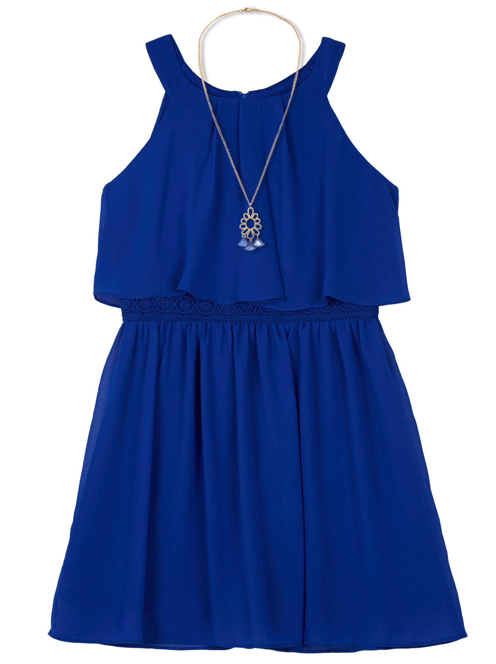Popover Dress with Necklace (Big Girls) - Walmart.com