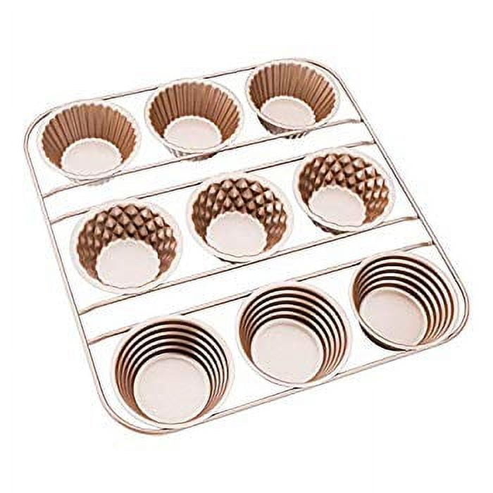 12-Cup Silicone Professional Non-Stick Popover Pans for Muffins, Brownies  and Baking