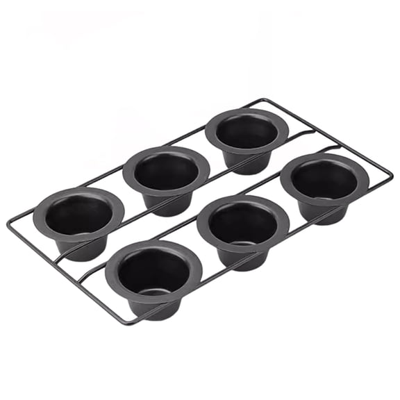 Popover Pans, Non-Stick Muffin, Muffin Pan Cupcake Pan, Cupcake Bakeware for Oven Baking Vertical Cup Design 6-Cavity Versatile Waffle Pudding Pan