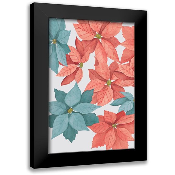 Popp, Grace 11x14 Black Modern Framed Museum Art Print Titled - Christmas Poinsettias Collection E