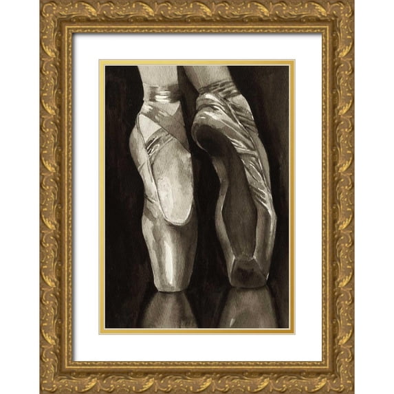Popp, Grace 11x14 Gold Ornate Wood Framed with Double Matting Museum Art Print Titled - Ballet Shoes I