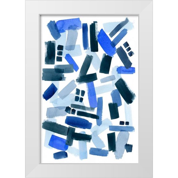 Popp, Grace 11x14 White Modern Wood Framed Museum Art Print Titled - Cerulean Strokes II