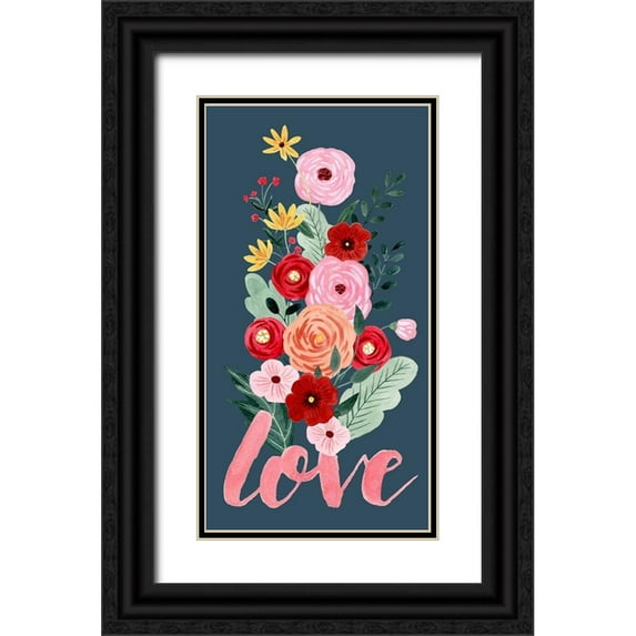 Popp, Grace 11x18 Black Ornate Wood Framed with Double Matting Museum Art Print Titled - Sweet Hearts Collection B