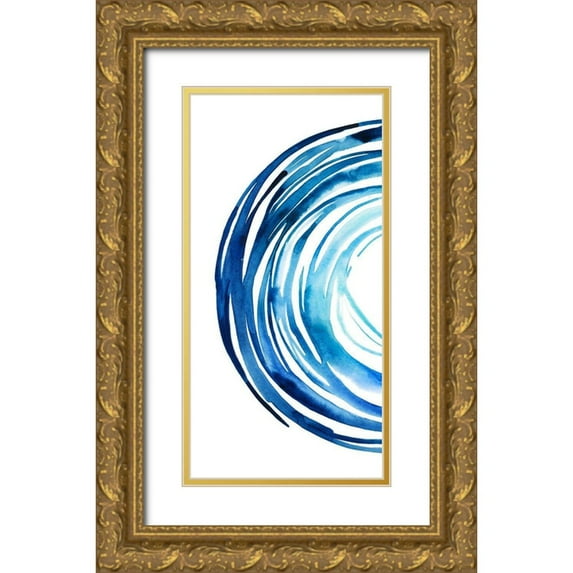 Popp, Grace 11x18 Gold Ornate Wood Framed with Double Matting Museum Art Print Titled - Blue Vortex I