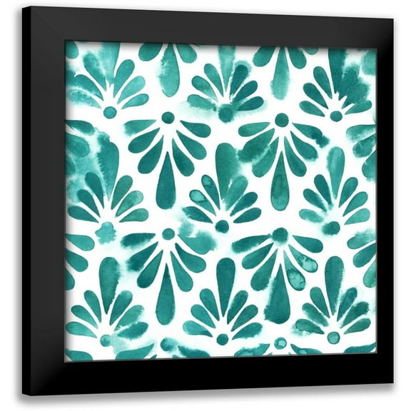 Popp, Grace 12x12 Black Modern Framed Museum Art Print Titled - Aquamarine Motif I