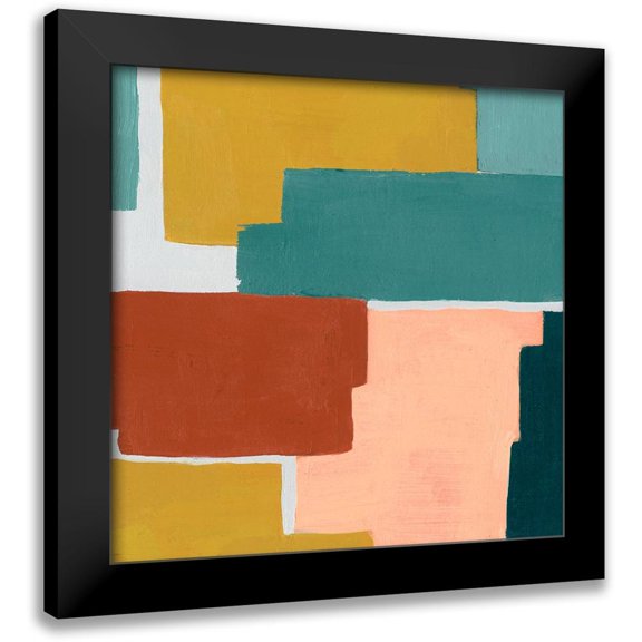 Popp, Grace 12x12 Black Modern Framed Museum Art Print Titled - Block Abstract IV