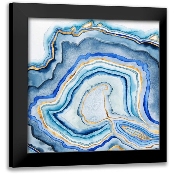 Popp, Grace 12x12 Black Modern Framed Museum Art Print Titled - Cobalt Agate I