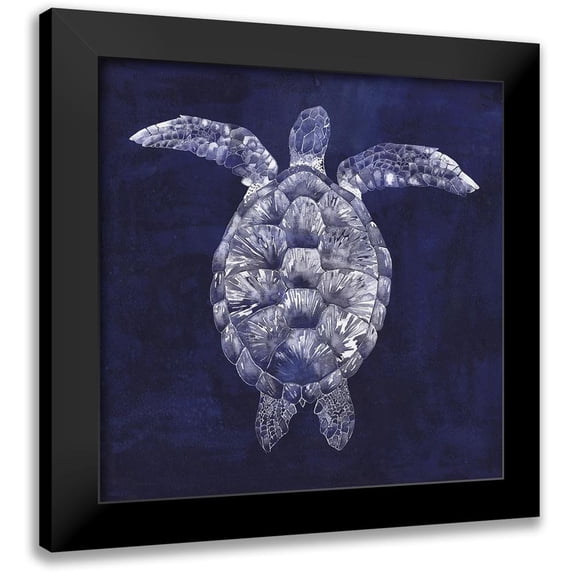 Popp, Grace 12x12 Black Modern Framed Museum Art Print Titled - Custom Sea Turtle Shadow I (ASH)