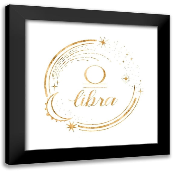 Popp, Grace 12x12 Black Modern Framed Museum Art Print Titled - Gilded Astrology VII