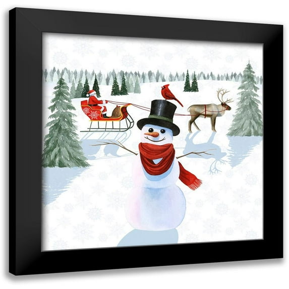 Popp, Grace 12x12 Black Modern Framed Museum Art Print Titled - Santas Snowmen II