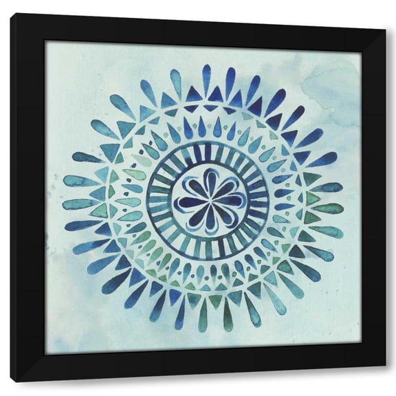 Grace Popp 12x12 Black Modern Wood Framed Wall Art Titled - Watercolor Mandala II