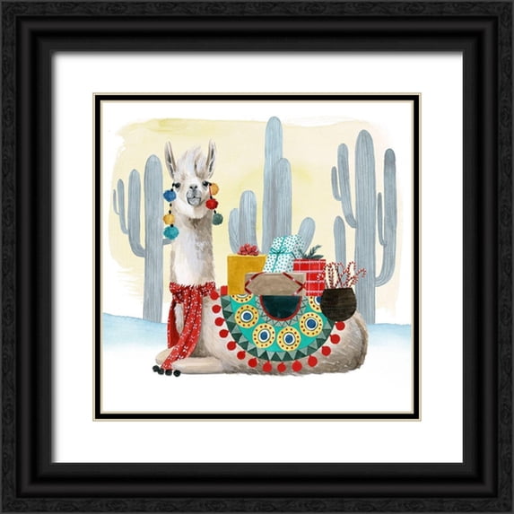 Popp, Grace 12x12 Black Ornate Wood Framed with Double Matting Museum Art Print Titled - Boho Christmas I