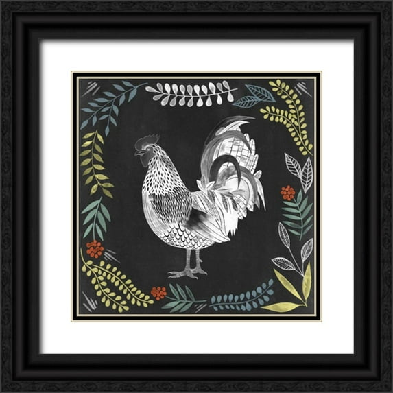 Popp, Grace 12x12 Black Ornate Wood Framed with Double Matting Museum Art Print Titled - Chalkboard Farmhouse IV