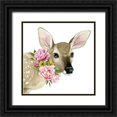 thumbnail image 1 of Popp, Grace 12x12 Black Ornate Wood Framed with Double Matting Museum Art Print Titled - Deer Spring I, 1 of 4
