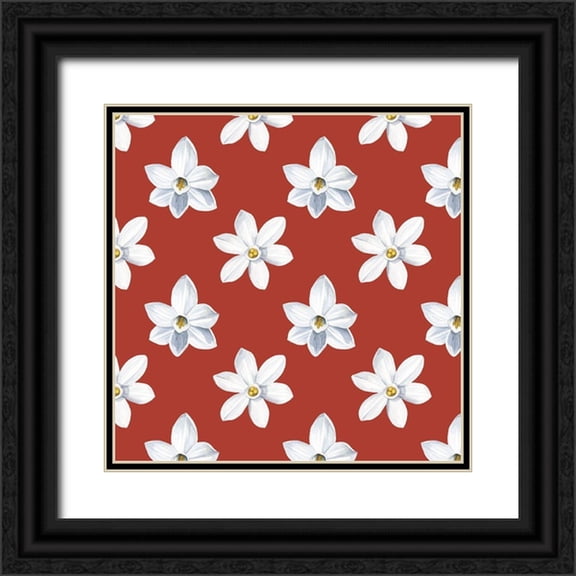 Popp, Grace 12x12 Black Ornate Wood Framed with Double Matting Museum Art Print Titled - Forest Christmas Collection G