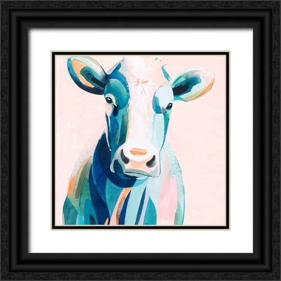 Popp, Grace 12x12 Black Ornate Wood Framed with Double Matting Museum Art Print Titled - Pastel Pasture I