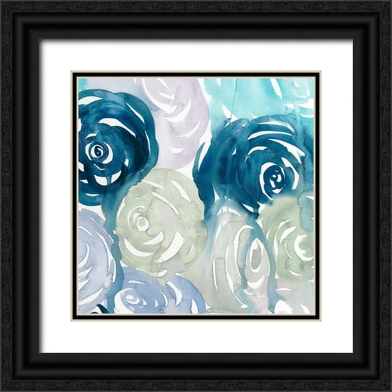 Popp, Grace 12x12 Black Ornate Wood Framed with Double Matting Museum Art Print Titled - Watercolor Crush I