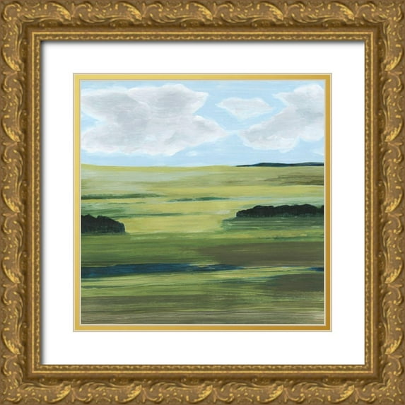 Popp, Grace 12x12 Gold Ornate Wood Framed with Double Matting Museum Art Print Titled - Halcyon Valley I