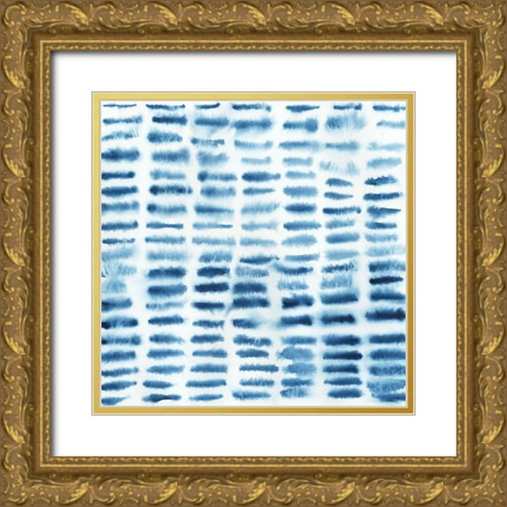 Popp, Grace 12x12 Gold Ornate Wood Framed with Double Matting Museum Art Print Titled - Indigo Bleed I