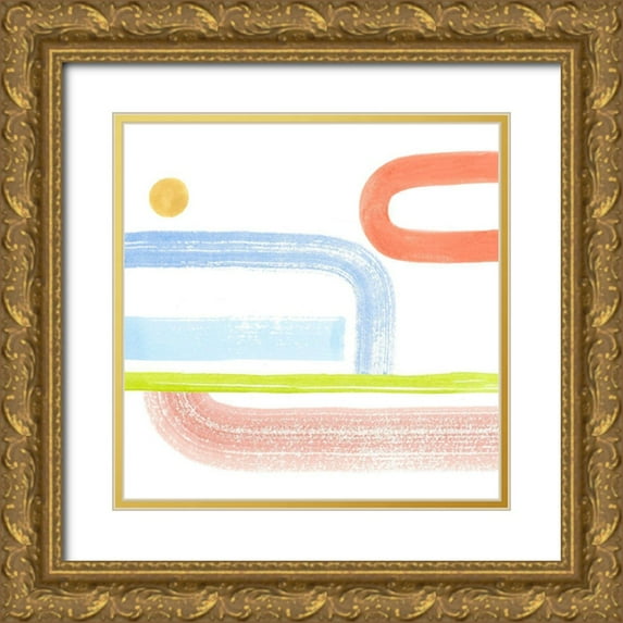 Popp, Grace 12x12 Gold Ornate Wood Framed with Double Matting Museum Art Print Titled - Playful Pike II