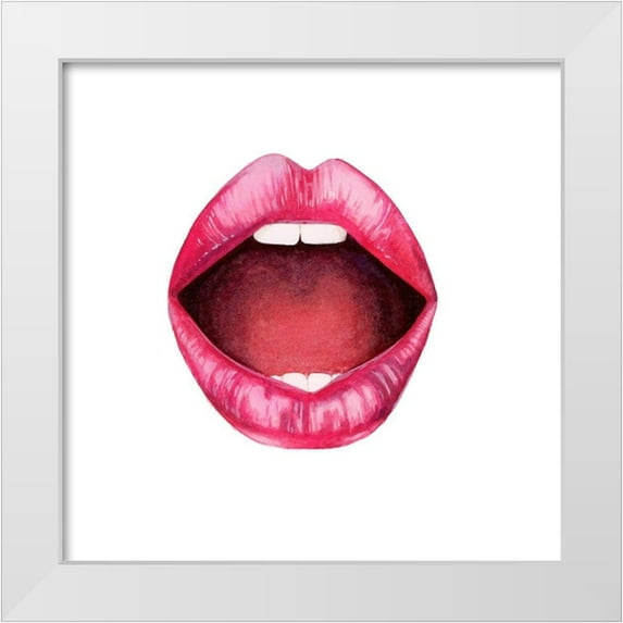 Popp, Grace 12x12 White Modern Wood Framed Museum Art Print Titled - Emotion Lips II