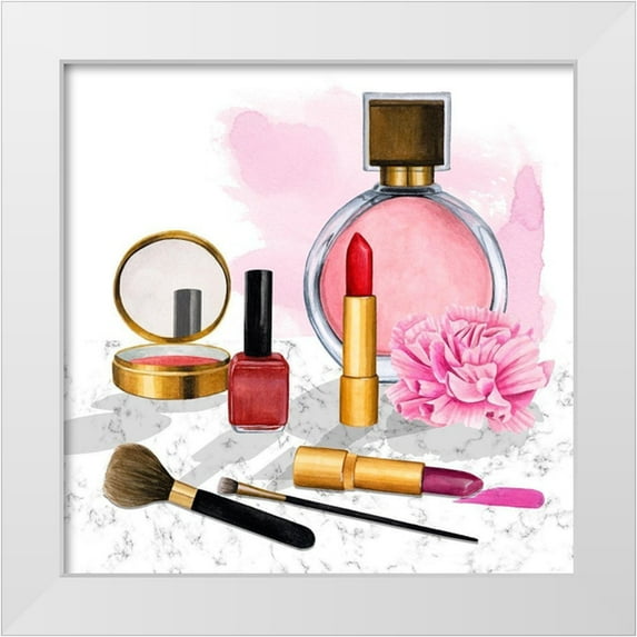 Popp, Grace 12x12 White Modern Wood Framed Museum Art Print Titled - Makeup Counter II