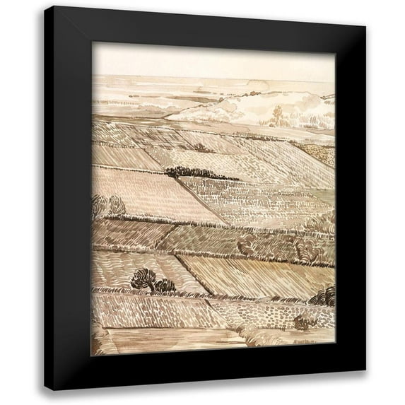 Popp, Grace 12x14 Black Modern Framed Museum Art Print Titled - Arable Land III