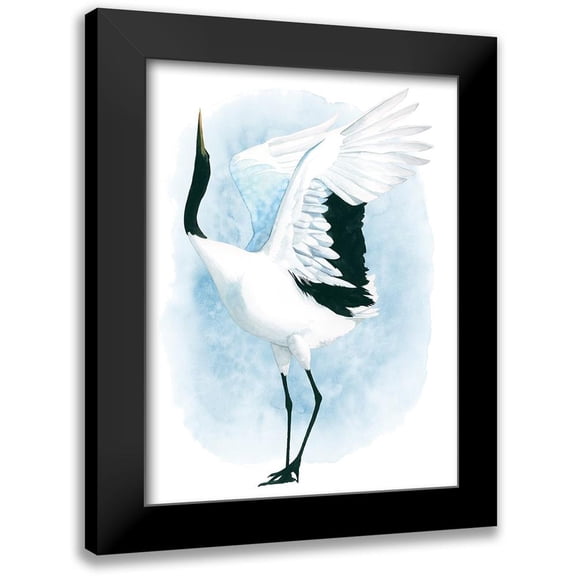 Popp, Grace 12x14 Black Modern Framed Museum Art Print Titled - Dancing Crane I