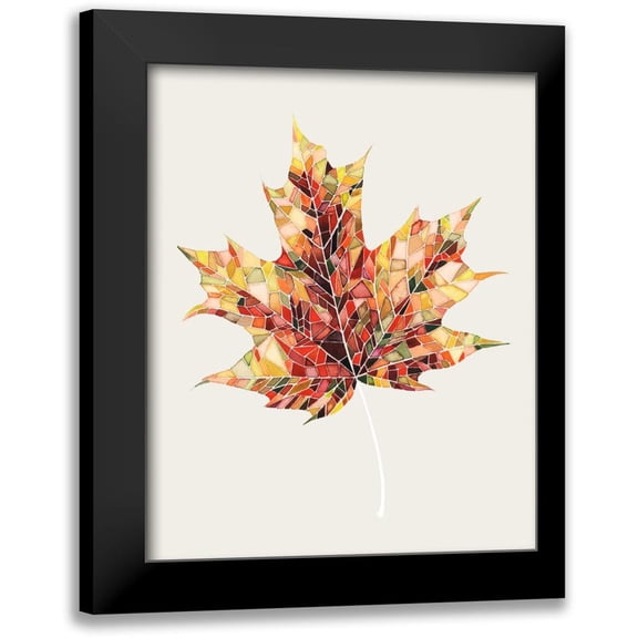 Popp, Grace 12x14 Black Modern Framed Museum Art Print Titled - Fall Mosaic Leaf III