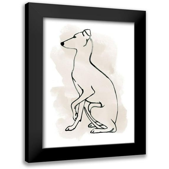 Popp, Grace 12x14 Black Modern Framed Museum Art Print Titled - Greyhound Sketch II