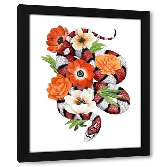 Grace Popp 12x14 Black Modern Wood Framed Wall Art Titled - King Snake II